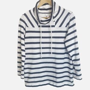 J Jill Fit Striped Cowl neck top MP